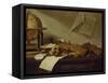 Vanite du Savoir - Vanity of knowledge-David Teniers the Younger-Framed Stretched Canvas