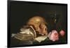 Vanite, Nature Morte Avec Un Crane, Un Livre Et Des Roses - Vanitas Still Life with a Skull, a Book-Jan Davidsz de Heem-Framed Giclee Print