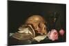 Vanite, Nature Morte Avec Un Crane, Un Livre Et Des Roses - Vanitas Still Life with a Skull, a Book-Jan Davidsz de Heem-Mounted Giclee Print