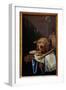 Vanite Still Life of Skull Crown of Laurels, Flutes, Score and Wine Jug, 17Th Century (Oil on Canva-Simon Renard De Saint-andre-Framed Giclee Print