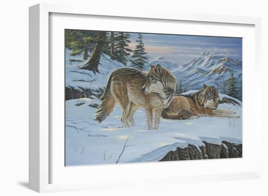 Vantage Point Wolves-Bruce Dumas-Framed Giclee Print