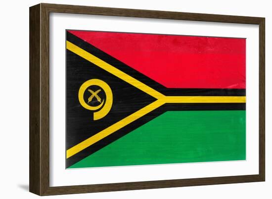 Vanuatu Flag Design with Wood Patterning - Flags of the World Series-Philippe Hugonnard-Framed Art Print