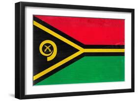 Vanuatu Flag Design with Wood Patterning - Flags of the World Series-Philippe Hugonnard-Framed Art Print