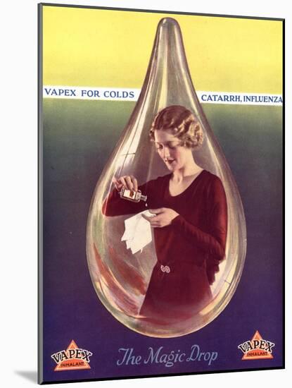 Vapex Colds Flu Medical Medicine, UK, 1940-null-Mounted Giclee Print