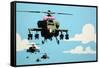 Vapor Helicopter UAV-Banksy-Framed Stretched Canvas