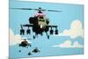 Vapor Helicopter UAV-Banksy-Mounted Giclee Print