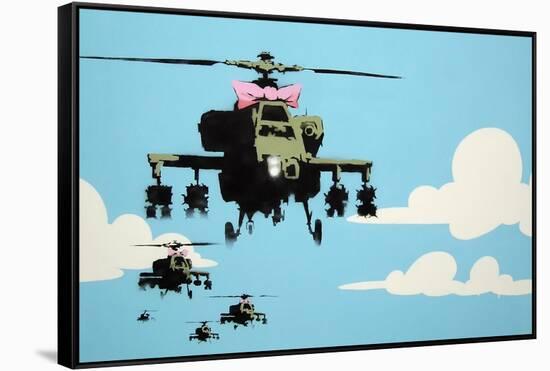 Vapor Helicopter UAV-Banksy-Framed Stretched Canvas
