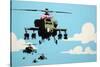 Vapor Helicopter UAV-Banksy-Stretched Canvas