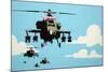 Vapor Helicopter UAV-Banksy-Mounted Giclee Print