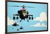 Vapor Helicopter UAV-Banksy-Framed Giclee Print