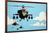 Vapor Helicopter UAV-Banksy-Framed Giclee Print