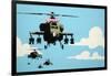 Vapor Helicopter UAV-Banksy-Framed Giclee Print