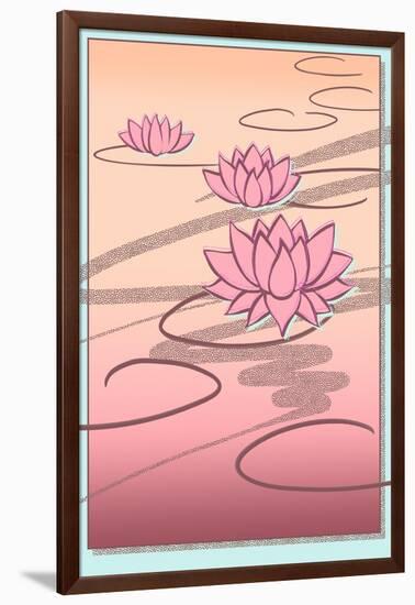 Vaporwave Lotus-null-Framed Art Print