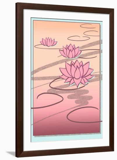 Vaporwave Lotus-null-Framed Art Print