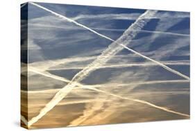 Vapour Trails from Airliners-null-Stretched Canvas