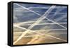 Vapour Trails from Airliners-null-Framed Stretched Canvas