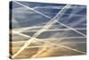 Vapour Trails from Airliners-null-Stretched Canvas