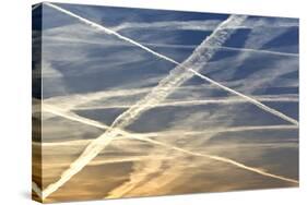 Vapour Trails from Airliners-null-Stretched Canvas