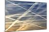 Vapour Trails from Airliners-null-Mounted Photographic Print