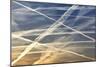 Vapour Trails from Airliners-null-Mounted Photographic Print
