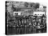 Varanasi (Bathers)-null-Stretched Canvas