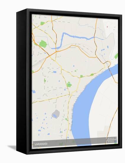 Varanasi, India Map-null-Framed Stretched Canvas