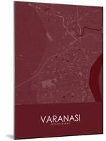 Varanasi, India Red Map-null-Mounted Poster