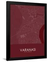 Varanasi, India Red Map-null-Framed Poster