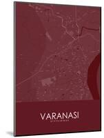 Varanasi, India Red Map-null-Mounted Poster
