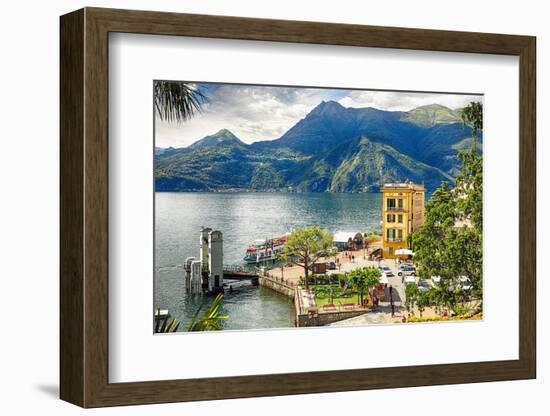 Varenna Harbor on Lake Como, Italy-George Oze-Framed Photographic Print