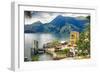 Varenna Harbor on Lake Como, Italy-George Oze-Framed Premium Photographic Print