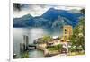 Varenna Harbor on Lake Como, Italy-George Oze-Framed Photographic Print