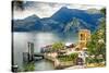 Varenna Harbor on Lake Como, Italy-George Oze-Stretched Canvas