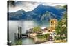 Varenna Harbor on Lake Como, Italy-George Oze-Stretched Canvas