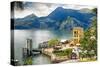 Varenna Harbor on Lake Como, Italy-George Oze-Stretched Canvas