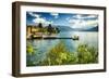 Varenna Harbor View On Lake Como-George Oze-Framed Photographic Print