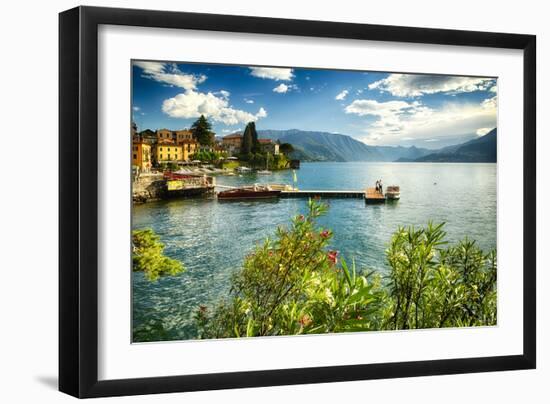 Varenna Harbor View On Lake Como-George Oze-Framed Photographic Print