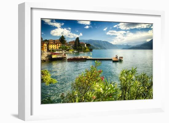 Varenna Harbor View On Lake Como-George Oze-Framed Photographic Print