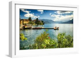 Varenna Harbor View On Lake Como-George Oze-Framed Photographic Print