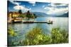 Varenna Harbor View On Lake Como-George Oze-Stretched Canvas