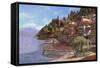 Varenna on Lake Como-Guido Borelli-Framed Stretched Canvas