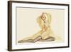 Varga Girl, April 1942-Alberto Vargas-Framed Art Print