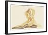 Varga Girl, April 1942-Alberto Vargas-Framed Art Print