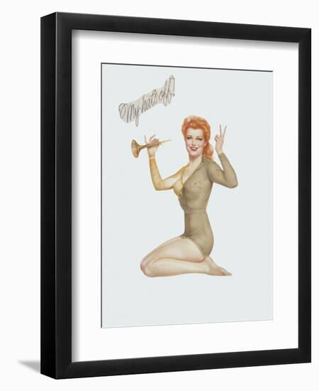 Varga Girl, April 1943-Alberto Vargas-Framed Art Print