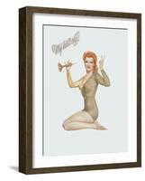 Varga Girl, April 1943-Alberto Vargas-Framed Art Print