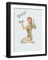 Varga Girl, April 1943-Alberto Vargas-Framed Art Print