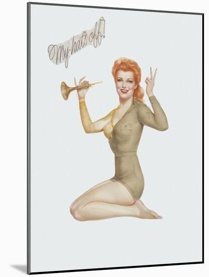 Varga Girl, April 1943-Alberto Vargas-Mounted Art Print