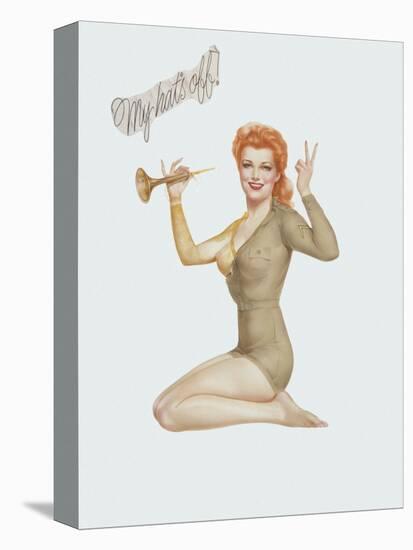 Varga Girl, April 1943-Alberto Vargas-Stretched Canvas