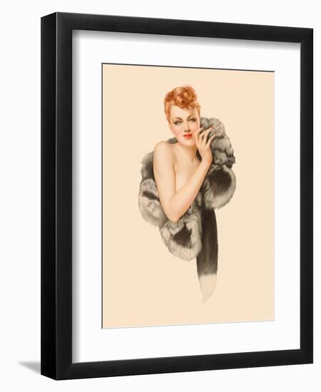 Varga Girl, December 1941-Alberto Vargas-Framed Art Print