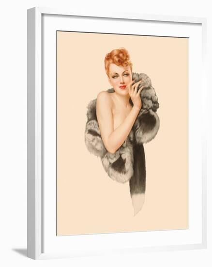 Varga Girl, December 1941-Alberto Vargas-Framed Art Print